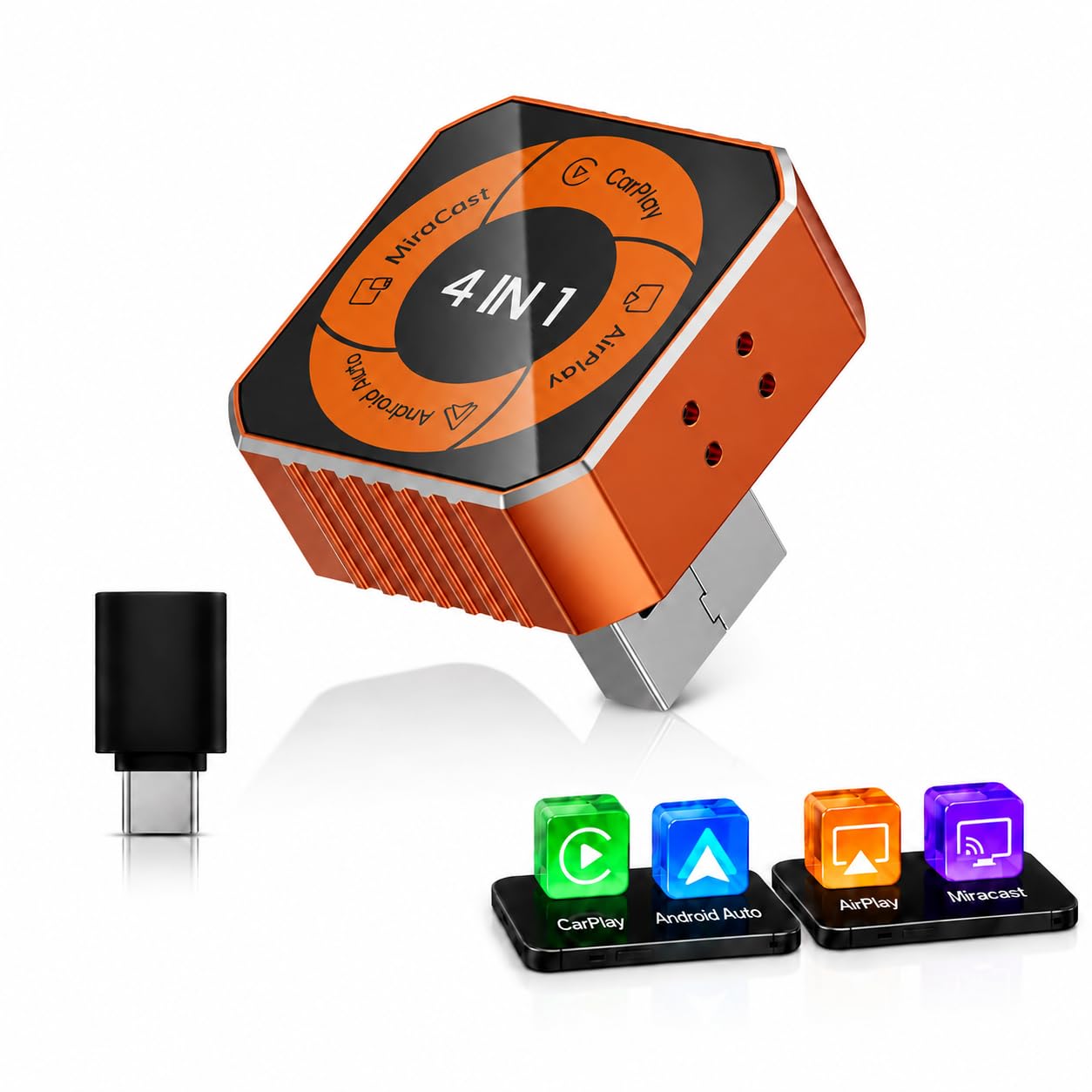 Spedal 4 in 1 Screen Mirroring Adapter for Car with CarPlay & Android Auto | AirPlay, MirrorLink, Phone Casting, Auto Reconnect, Plug & Play, USB-A & USB-C, Factory Wired Systems Only-image-9
