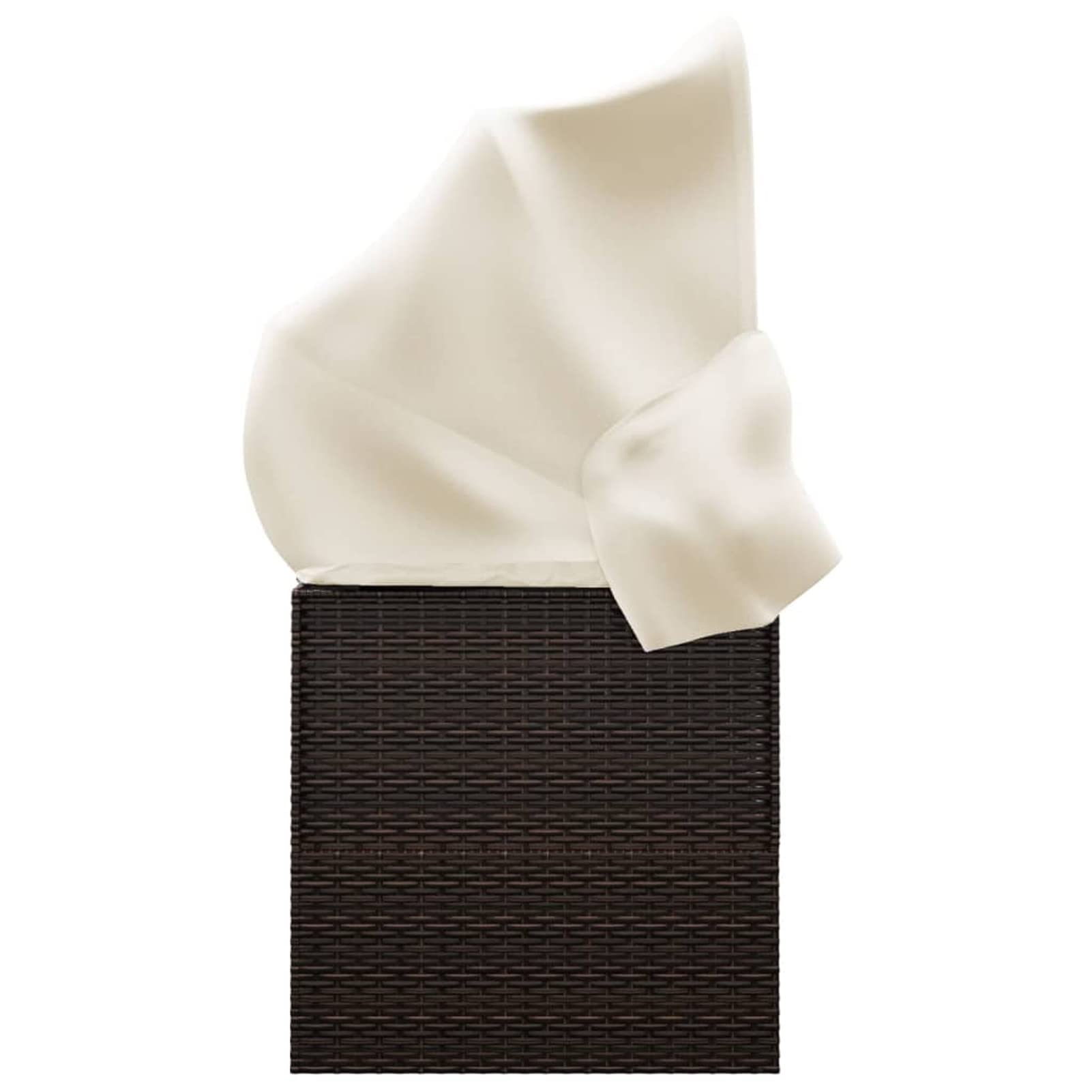 Homgoday Lit de Salon d'extérieur Toit et Coussins Marron Résine Tressée, Bain de Soleil de Jardin, Lit de Camping pour Plage, Extérieur, Balcon, Terrasse