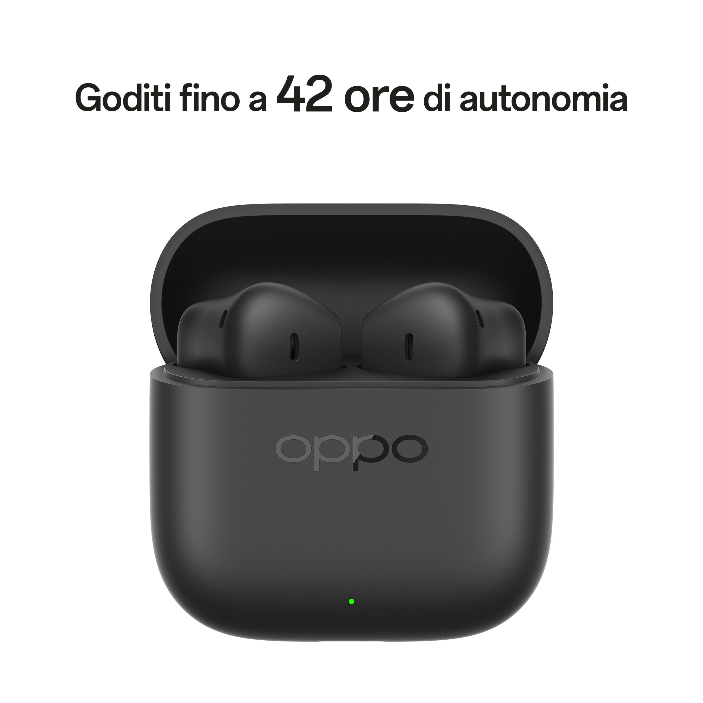 OPPO Enco Buds3 Auricolari True Wireless, 42h di Autonomia, Driver Dinamico da 12.4mm, BT 5.4, Controlli Touch, Cancellazione rumore passiva, Android e iOS, IP55, [Versione Italiana], Nero