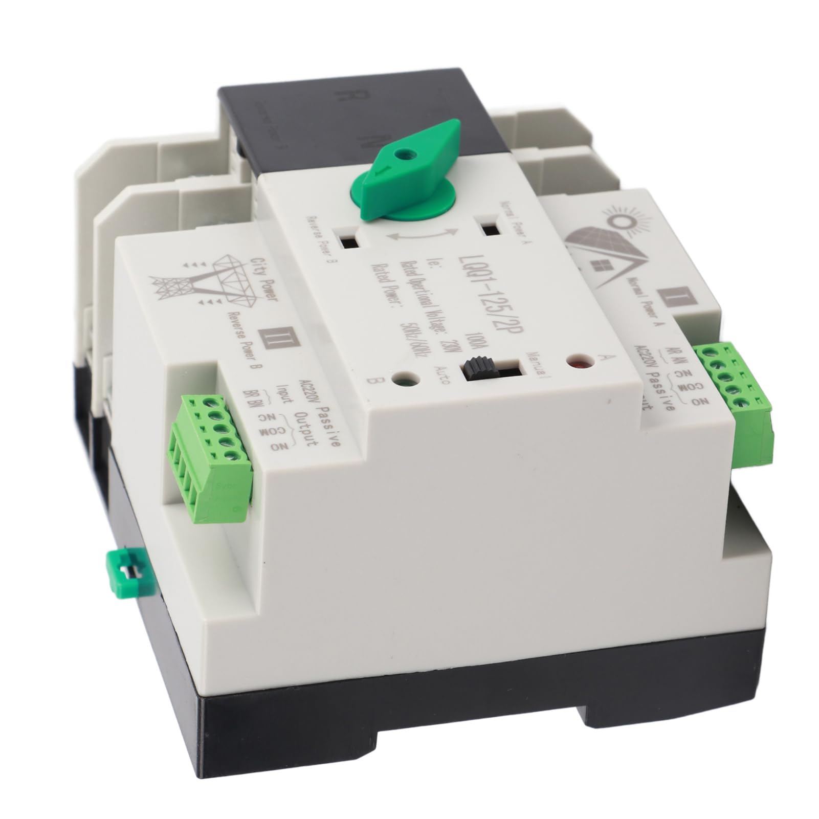 Interruptor de Transferencia Automática de Doble Potencia, Compacto, Confiable, 100A, para Respaldo de Energía Doméstica y Control de Material de PC