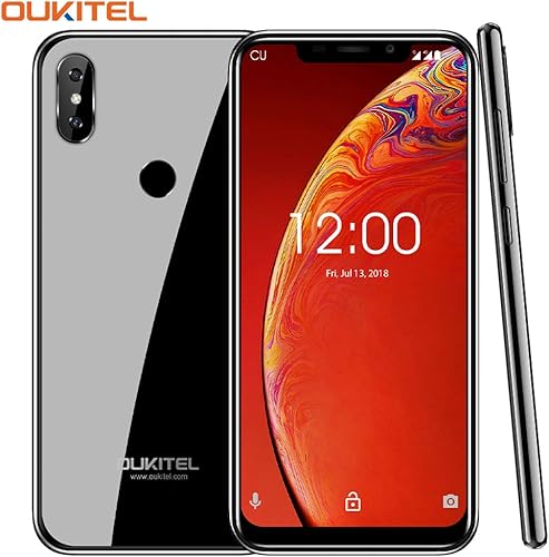 Cellulari Offerte OUKITEL C13 PRO Dual Smartphone 6 18    19 9 Schermo Android 9 0 Doppio vetro curvo 2 5D Telefono Cellulare 2GB RAM 16GB ROM 8MP 2MP 5MP Cameras Batteria 3300mAh Face  Nero 
