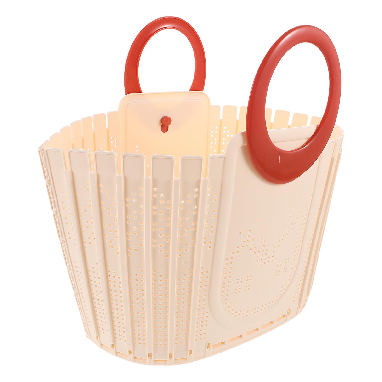 Panier à linge pliable en plastique Veemoon rouge et crème petit format suspendu