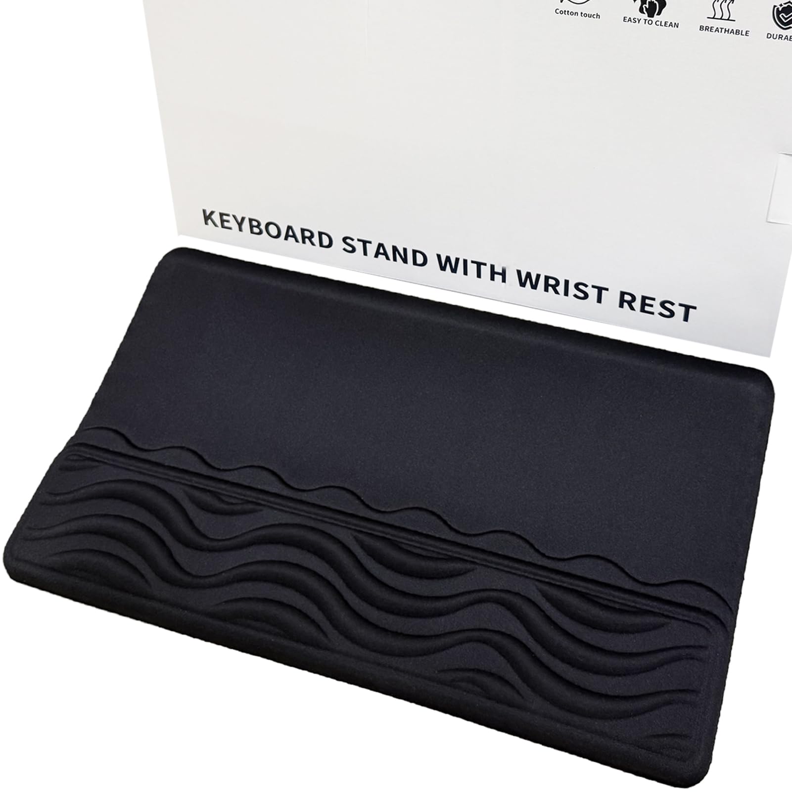 Keyboard Wrist Rest Mouse Pad Set with Ergonomic Tilted Memory Foam Pad for Pain Relief Wrist Rest for