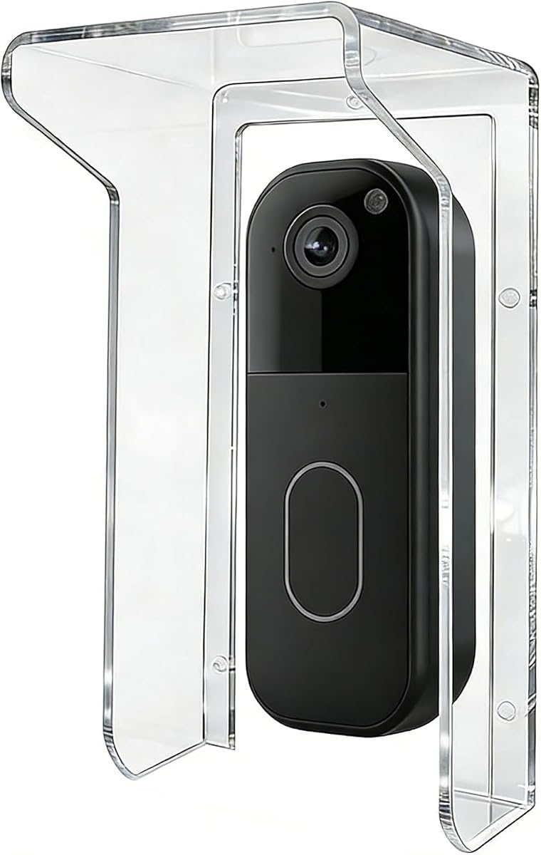 Doorbell Rain Cover Weatherproof Compatible for Ring/Blink/Google Nest Video Doorbell, Acrylic Doorbell Cover Protector for Outside Camera Doorbell/Door Keypad/Attendance Machine(Transparent)