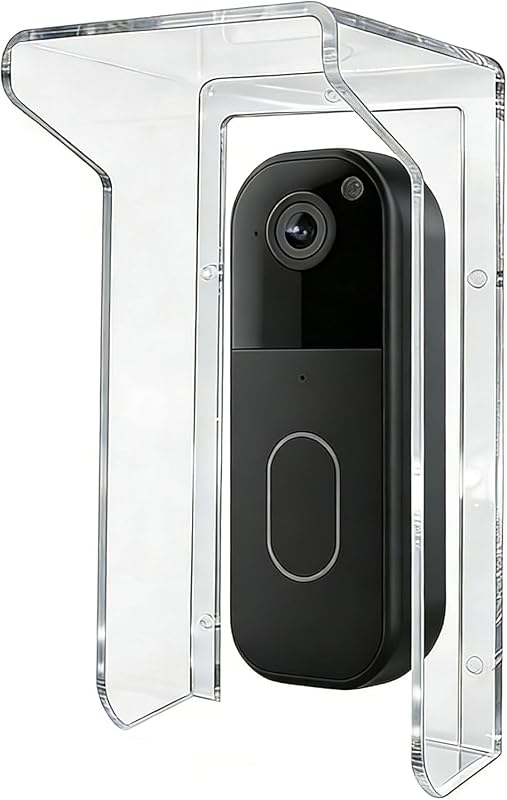 Doorbell Rain Cover Weatherproof Compatible for Ring/Blink/Google Nest Video Doorbell, Acrylic Doorbell Cover Protector for Outside Camera Doorbell/Door Keypad/Attendance Machine(Transparent)
