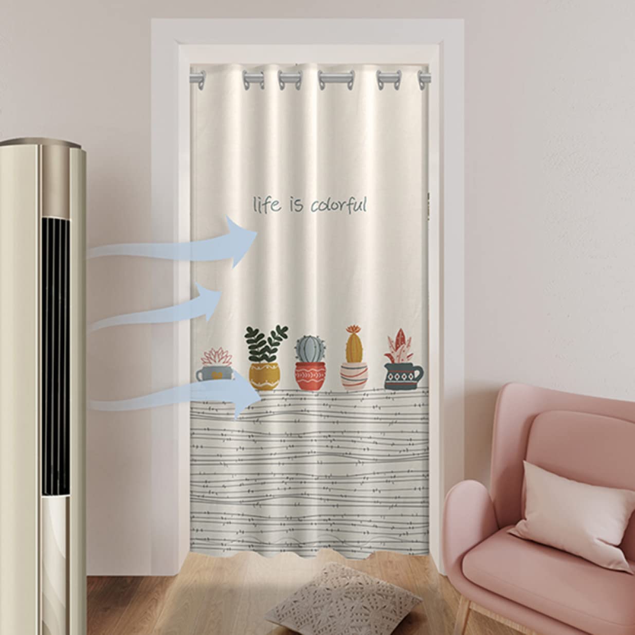 のれん 暖簾 リーフ柄 目隠し 田園風 間仕切り カーテン ドアカーテン シンプル 部屋仕切り 遮像 NASFH のれん 北欧 暖簾 シンプル 間仕切りカーテン 部屋仕切り 120*200 暖簾 目隠し 遮像 突っ張り棒カーテン 可愛