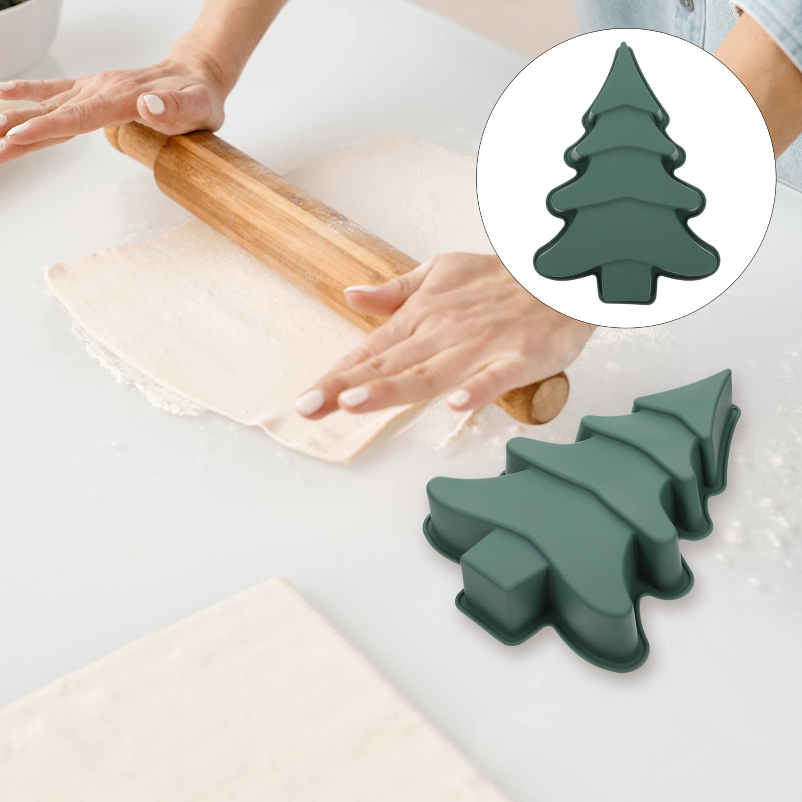 DOITOOL 3pièces Moule à Gâteau Silicone Forme De Sapin De Moule à Pâtisserie Pour Anniversaire Et Facile à Nettoyer Pratique Pour Et