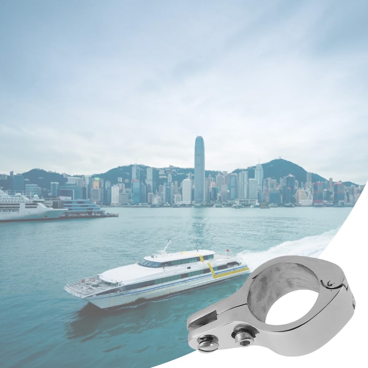 Teron 2 morsetti per tubi in acciaio inox con cerniera per barche Bimini Top pieghevole ganascia scorrevole scorrevole hardware morsetto per tubi per barche Bimini 25 mm