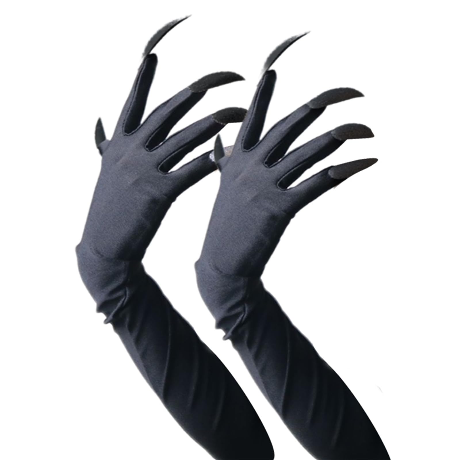 CAZSTYK Long Nails Paws Gloves Dark Series Long Gloves for Punk Theme Event Halloween Cosplay Dressingup Accessories Elastic Handwear Party Accessories