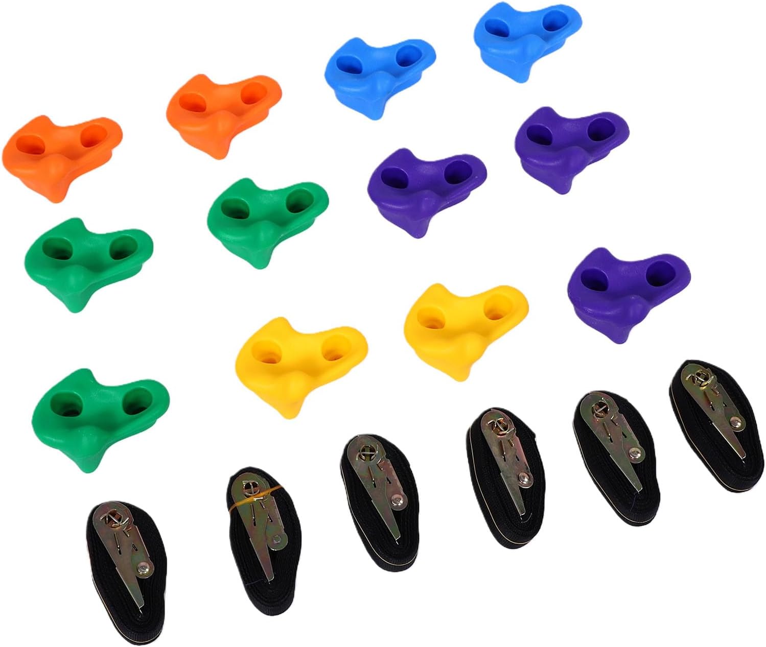 CHICIRIS 24 PCS Climbing Holds for Kids, Portable Rock Wall Holds with Strap, for Playroom Recreation Tree House