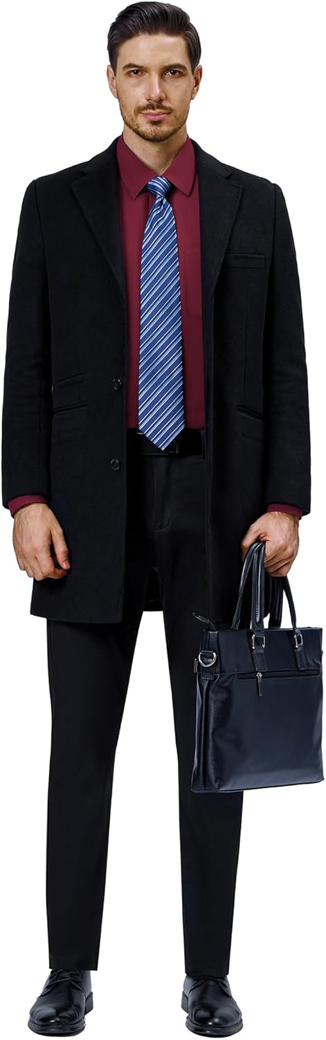 Alimens & Gentle Mens Dress Shirts 4-Way Stretch Long Sleeve Collared Casual Solid Wedding Dating Button Down Shirt - Image 6