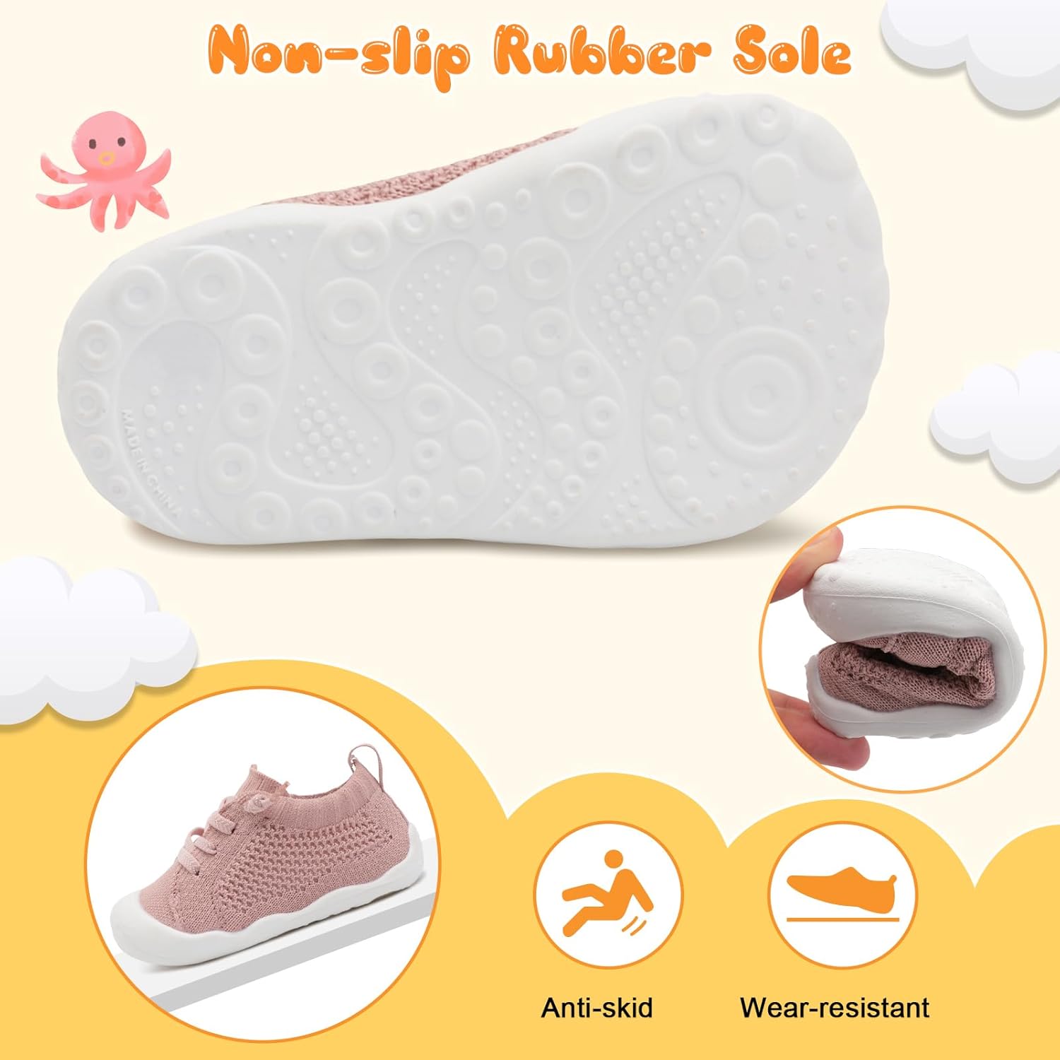 JIASUQI Baby Shoes for Toddler Boys Girls Sneakers Slip on Walking Shoes for Babies - Image 5