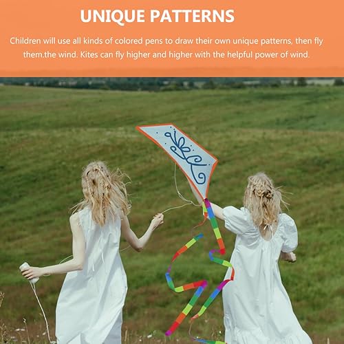 Miniatura 3 de SAFIGLE Kit de cometa para niños de bricolaje cometas creativas en blanco para diversión al aire libre, fácil montaje, perfecto para citas de juegos