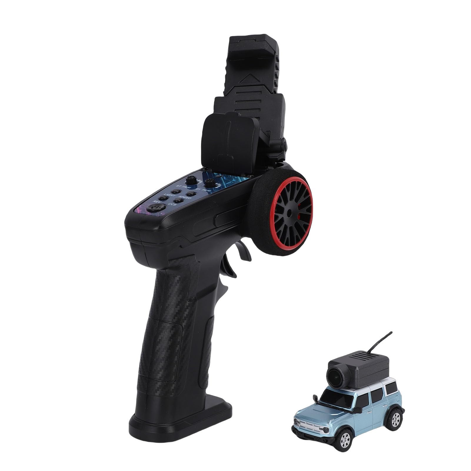 RiToEasysports Samochód Mini RC 1:64 FPV, Zdalnie Sterowany Samochód do Driftu 2,4 GHz z kamerą HD i Połączeniem Aplikacji Wi-Fi, Samostabilizująca Kontrola 3 Prędkości do Użytku w (jasny niebieski)