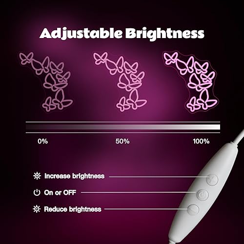 Vista 40 de Gamerneon Elegante letrero de neón de mariposa rosa para decoración de pared, hermoso club, luces LED para dormitorio, sala de estar, niñas, fiesta
