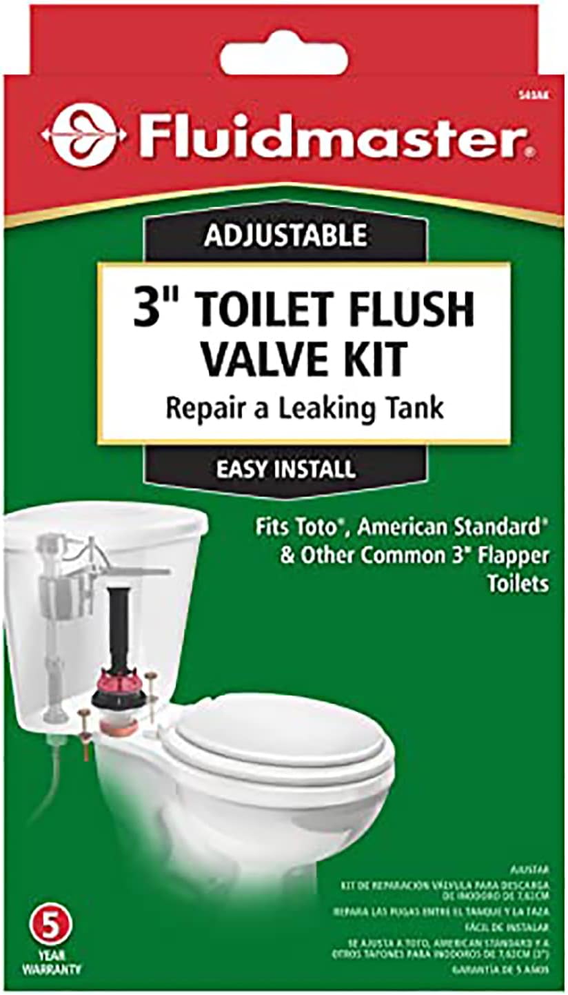 Fluidmaster 540AKRP5 3-Inch Complete, Adjustable Toilet Flush Valve Repair Kit , Black - Faucet Trim Kits - 