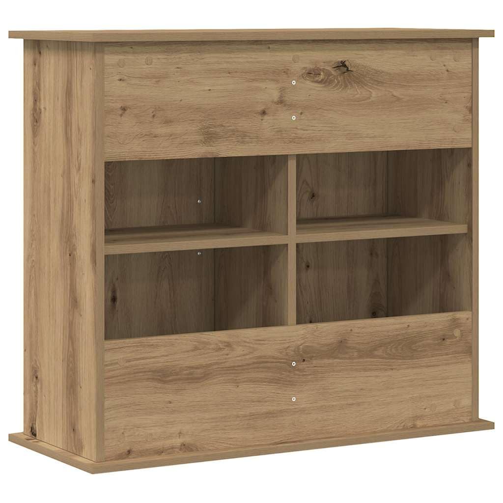 Mangloder - Soporte para acuario, mueble de madera de roble artesano, 81 x 36 x 73 cm, con 4 compartimentos, puerta, espacio de almacenamiento para alimento de peces, accesorios y vivienda