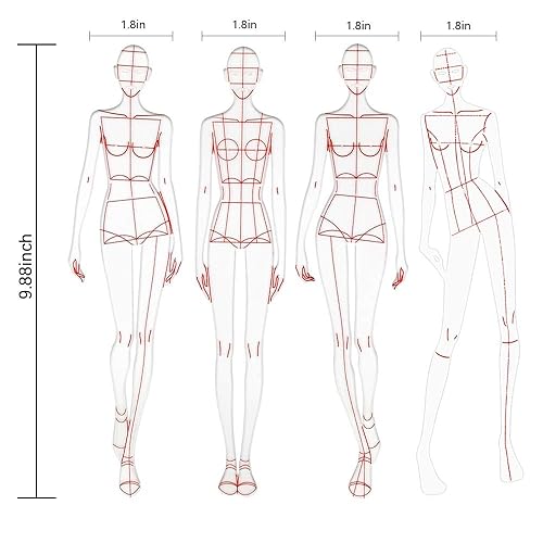 Miniatura 3 de Conjunto de reglas de plantilla de dibujo de moda EXTCCT, diseño de patrones humanoides para mujer, reglas de curva francesa para medición de ropa,