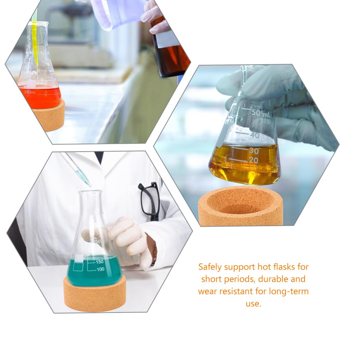 KICHOUSE Flask Holder Round Bottom Flask Base Round Flask Support Flask Mat Flask Support Holder Lab Stands Flask Cork Mat Experimental Flask Ring Lab Flask Base Flask Support Cork Stand