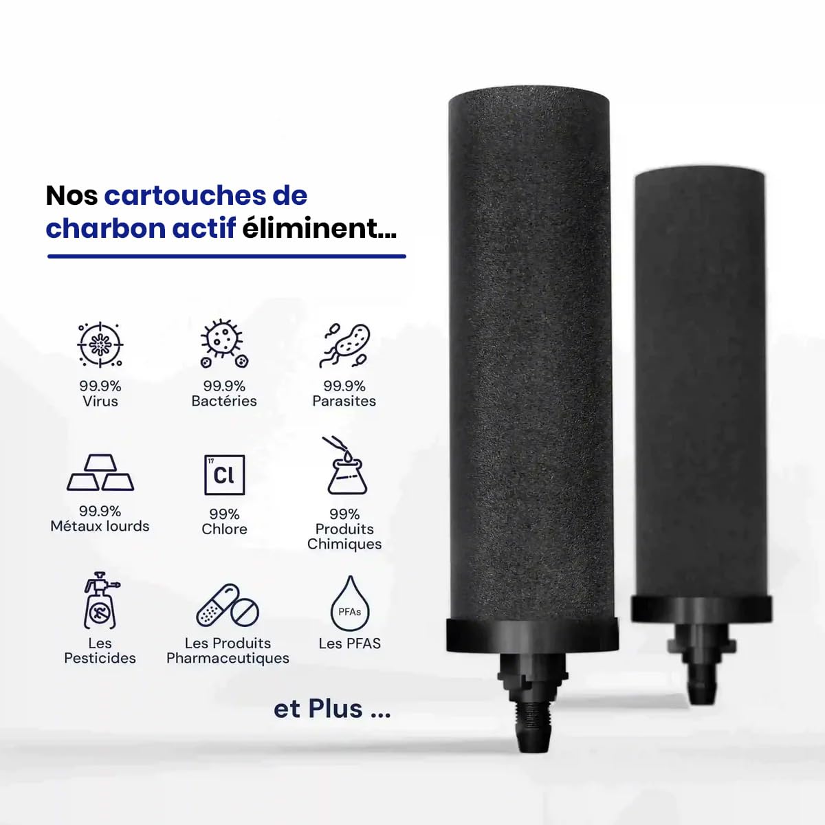 Phoenix Gravity - 6 litres certifié NSF/ANSI 42 et 372 système de filtration d’eau sur comptoir en acier inoxydable avec 2 cartouches Smart Carbon (noir), Free acier inoxydable Tap