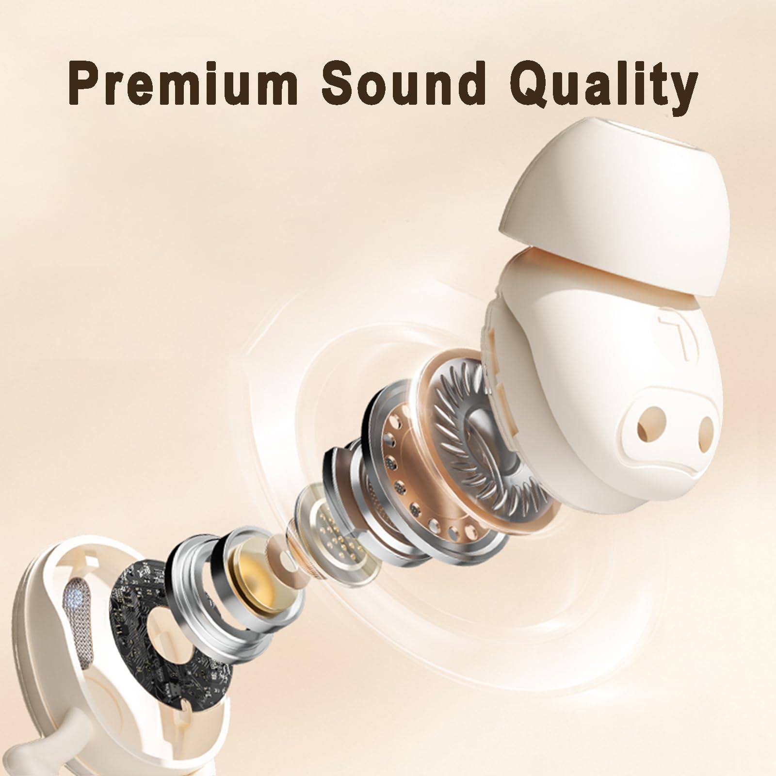 Auriculares inalámbricos para dormir, Bluetooth 5.3, para dormir de lado, reproducción de 32 horas, bloqueo de ruido, impermeables, pequeños auriculares intrauditivos