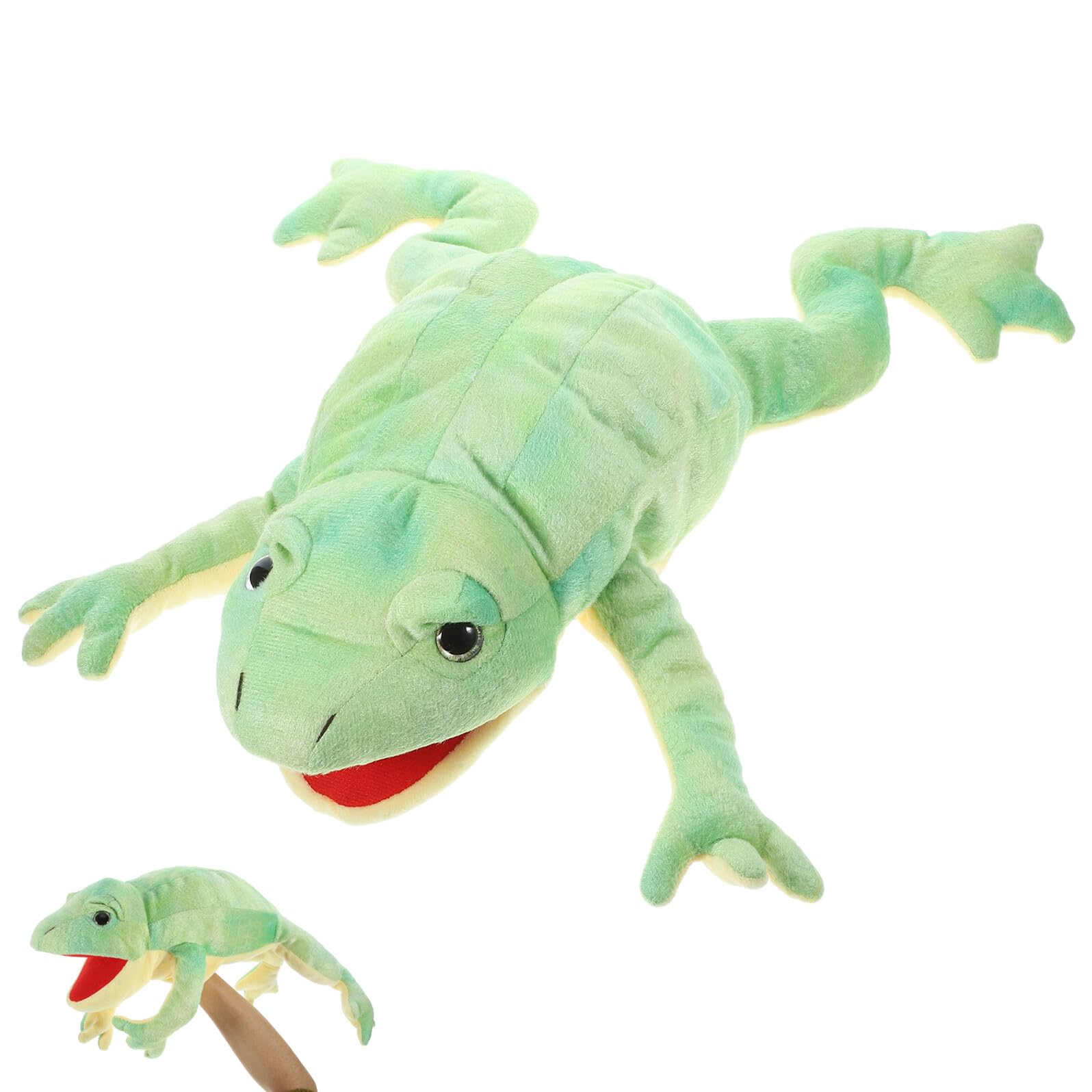 Burattino Mano di Animale Rana Verde in Peluche per Ragazzo Ragazza