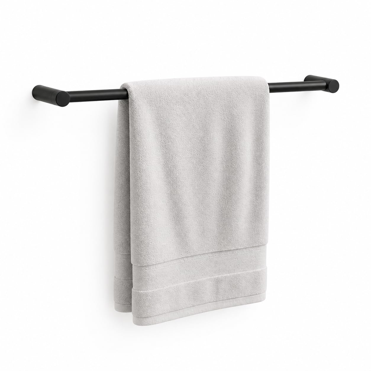 Kon-fort Home Porte Serviette Noir Salle de Bain Acier Inoxydable brossé Mat, Design Exclusif, 40 cm