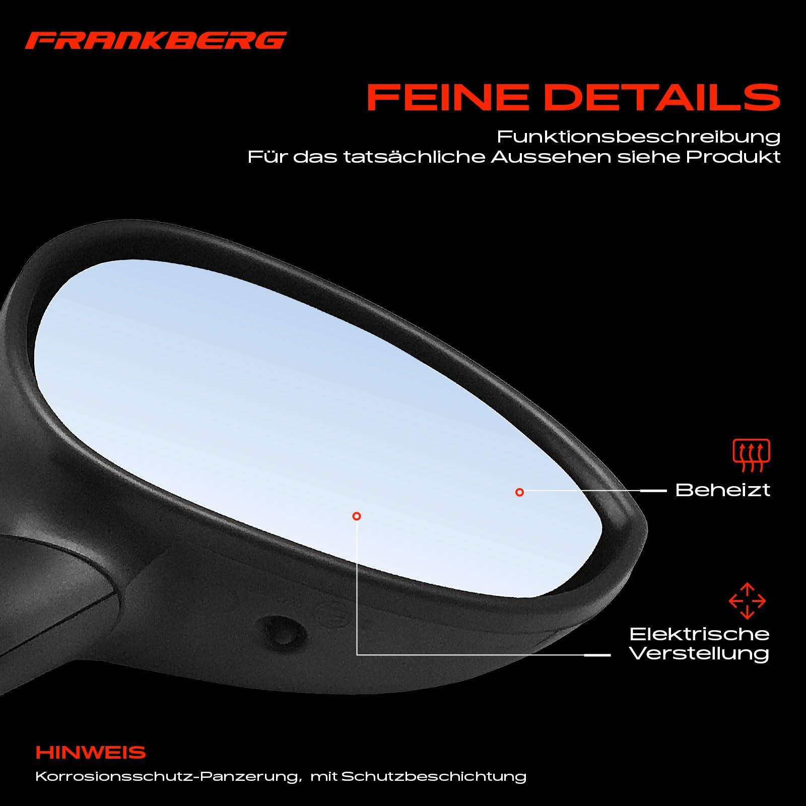Frankberg Specchietto Retrovisore destro lato passeggero Compatibile con 500 312 500C/595C/695C 500 C 312 500/595/695 Replace# 735481646-HTD