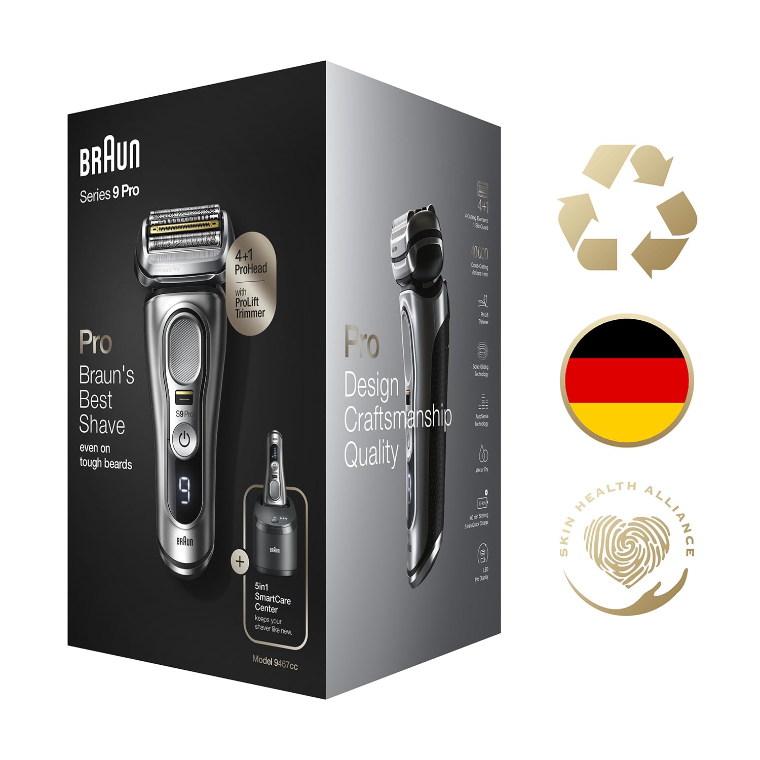 Braun Series 9 7500435218238 Trymer do Brody, Srebrny