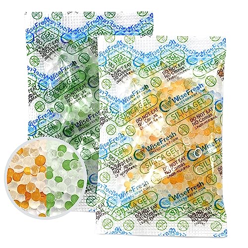 Wisesorb 60Pcs 5 Gram Desiccant Packs, Indicating Silica Gel Packets - Food Safe Moisture Absorbers for Storage, Silica Packets