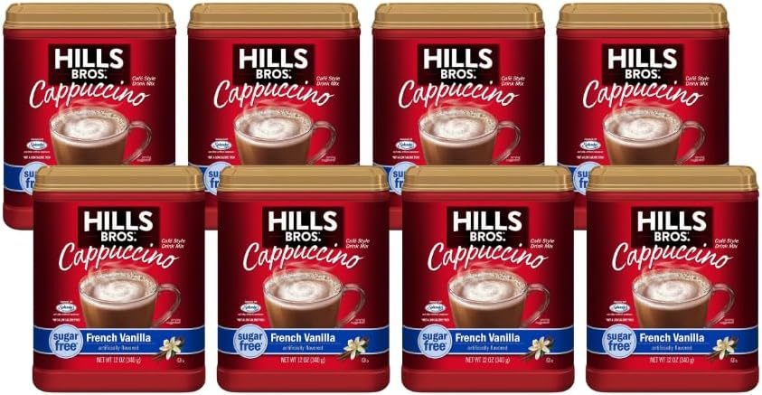 Hills Bros. Flavor Coffee (Sugar-Free French Vanilla, 12 Ounce (Pack of 8))