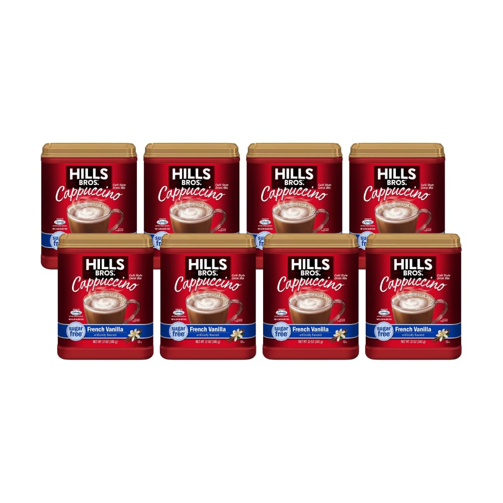 Hills Bros. Flavor Coffee (Sugar-Free French Vanilla, 12 Ounce (Pack of 8))