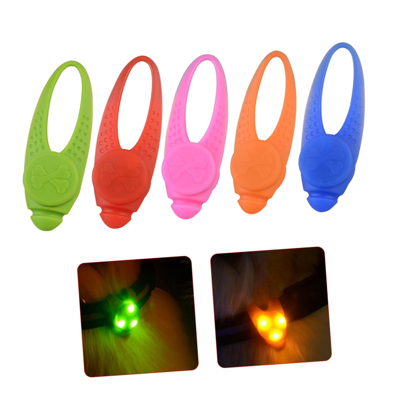 COLLBATH 3 Packs Pendentif De Reconnaissance De Nuit De Chien Collier LED pour Animaux De Compagnie Clip De Collier Lumineux pour Chien Colliers LED pour Chiens Veilleuse Chien