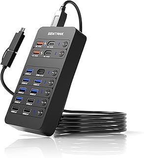 SENTANK 14 Port Powered USB Hub, USB Data Hub Splitter with 6 USB 3.0 Ports, 4 Charging Ports, 1 USB-C 3.0 Data Port, 1 60 Price In India