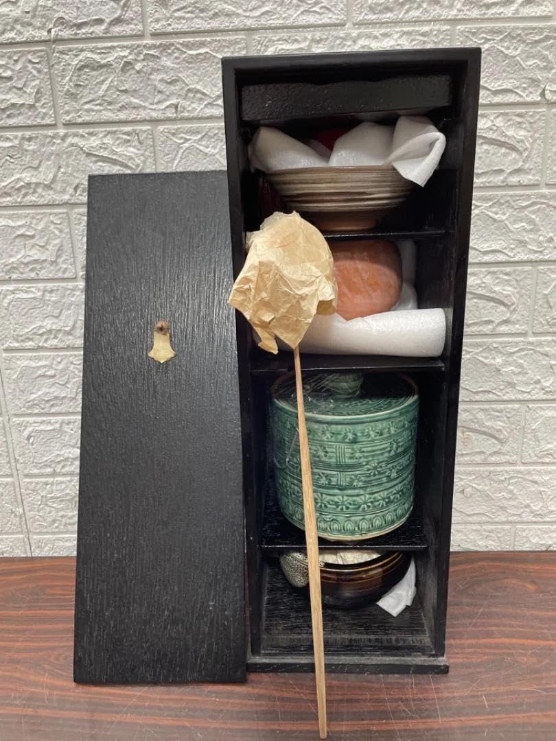 懐石道具 輪島塗 木製 溜半月膳 五枚揃 共箱2 検) 茶道具 煎茶道具