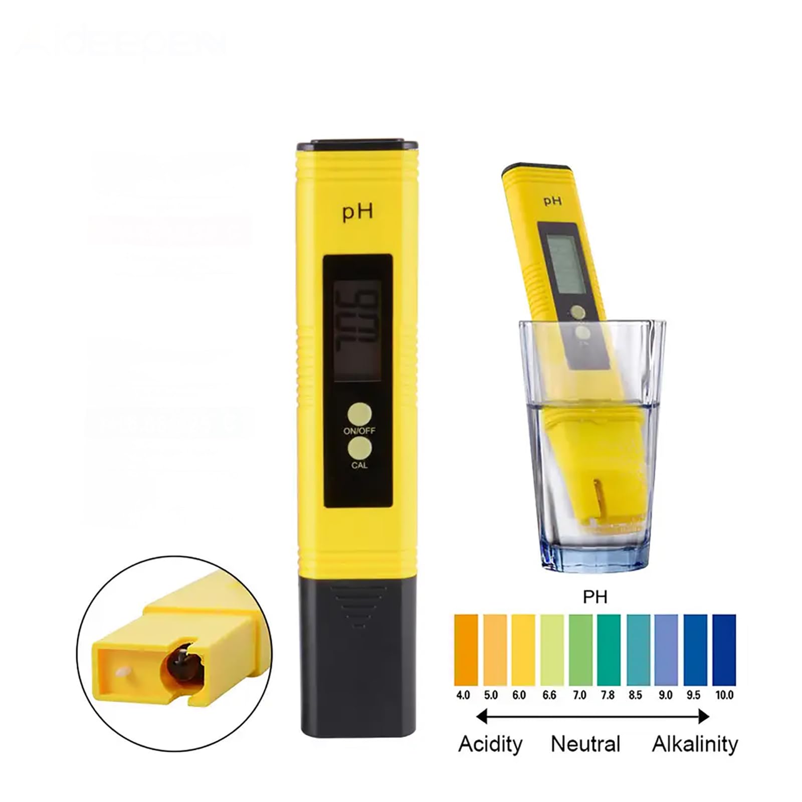 Hydroponics Digital PH Tester Pen, 0.01ph Medidor De PH Tipo Bolígrafo De Alta Precisión Con Rango De Medición De 0-14 PH, Compensación Automática De Temperatura, Para Hidroponía, Bebidas Domésticas