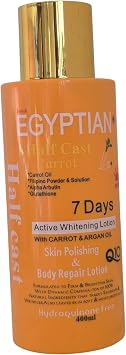 Egyptian Half Cast Carrot Lotion, 400ML- With Carrot oil, Alpha Arbutin, Glutathione
