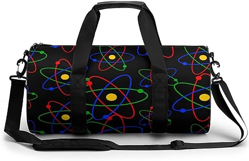 Science Atom Logo Print Gym Bag Travel Duffel Bags Cute Weekender Carry on Bag Sport Tote Bags for Women Men