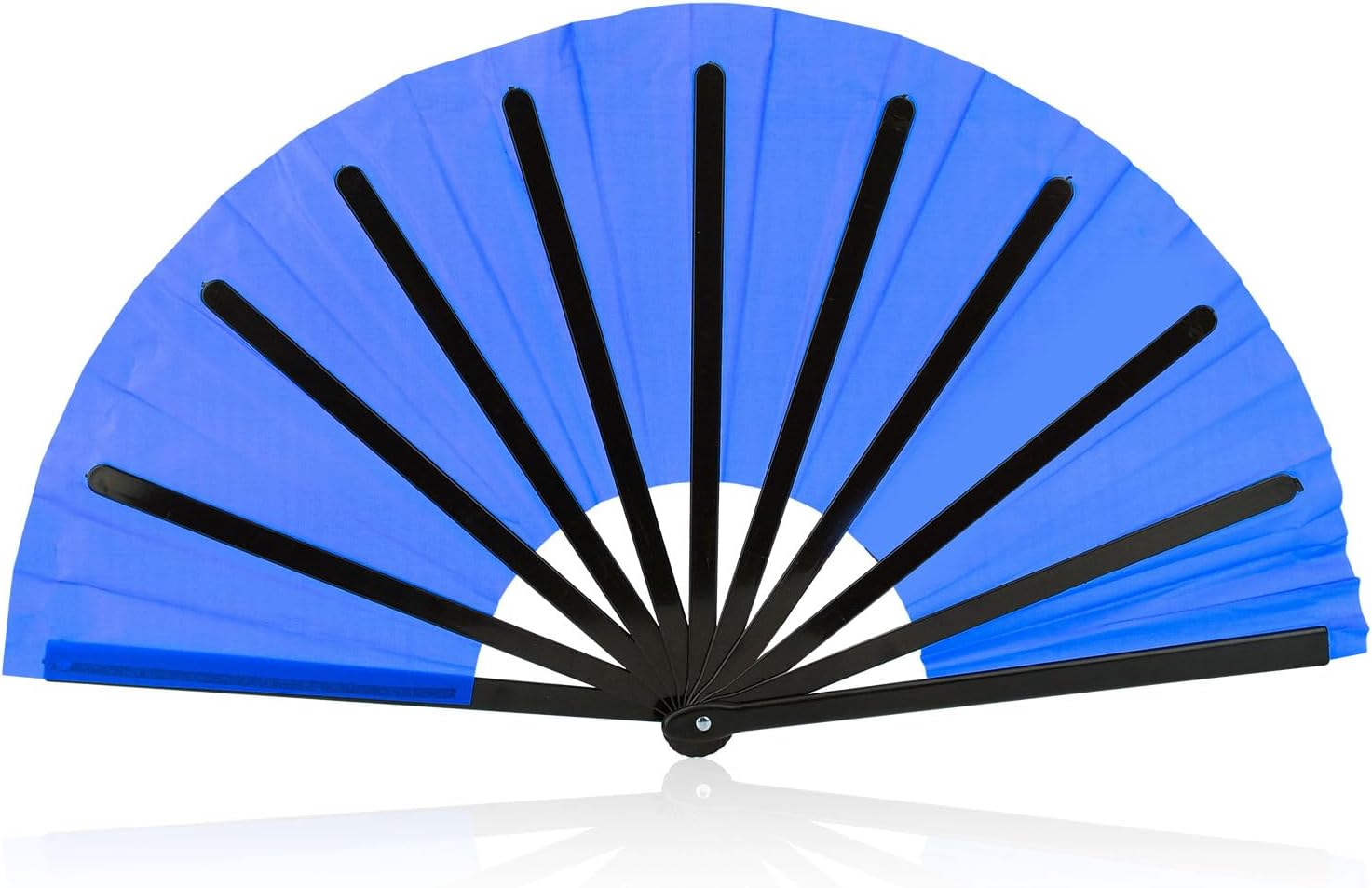 Large Foldable Hand Fan, Plastic Rave Handheld Fan Portable for Line Dancing Wedding Party Decoration Performance (Royal Blue)