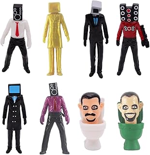 Nesloonp Creative Toilets Toy 8PCS Toilets hand puppet Ornaments,Cartoon Model Figure Ornaments, PVC Figure, Collection Statue Ornaments Decoration Toy Doll, HandMade Figure Statue Doll Toy