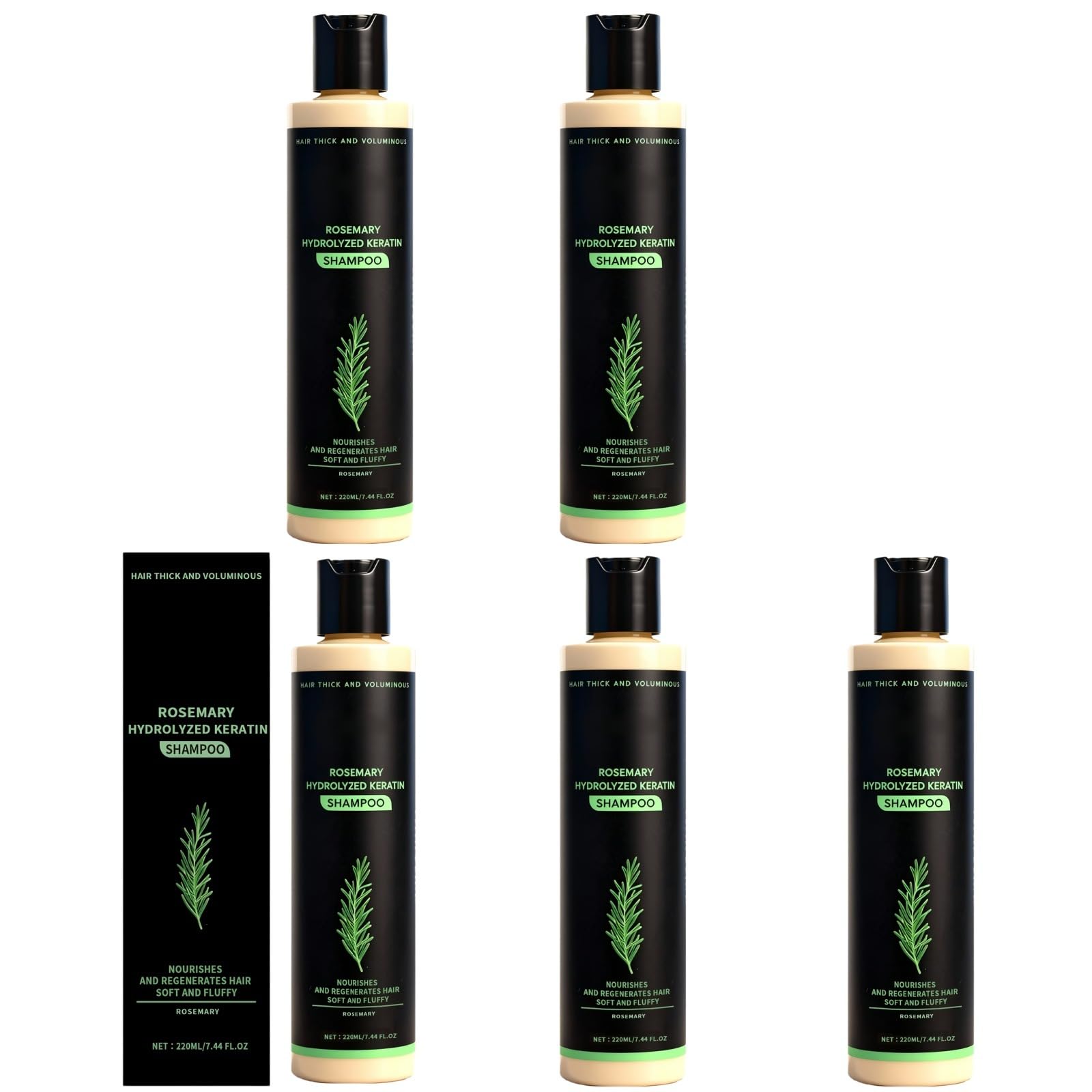 Organic Rosemary Shampoo, Shampoo mit hydrolysiertem Keratin mit Rosmarin