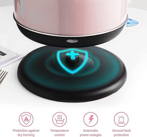 Miniatura 5 de Caldera de temperatura eléctrica, de acero inoxidable de 2 litros, con termómetro para té y café, 1200 W, apagado automático, protección contra