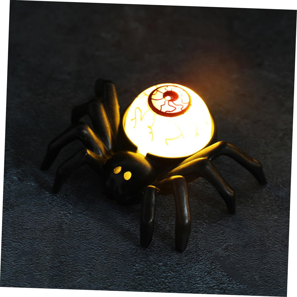 Amazon｜ORFOFE 4個 光る蜘蛛の飾り ハロウィーンのクモの装飾 ハロウィンの蜘蛛の像 Ledライトアップ眼球  ハロウィンテーブルセンターピース 不気味な目玉の装飾 蜘蛛のミニチュア 人工の目玉 Pp｜燭台・輪灯 オンライン通販 ハロウィン 発光 光る 蜘蛛  装飾 ..., image size:1246x1246