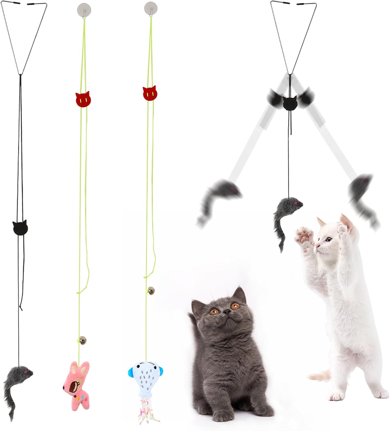 Vin Beauty Interactive Cat Toys, 3 Packs Hanging Door Cat
