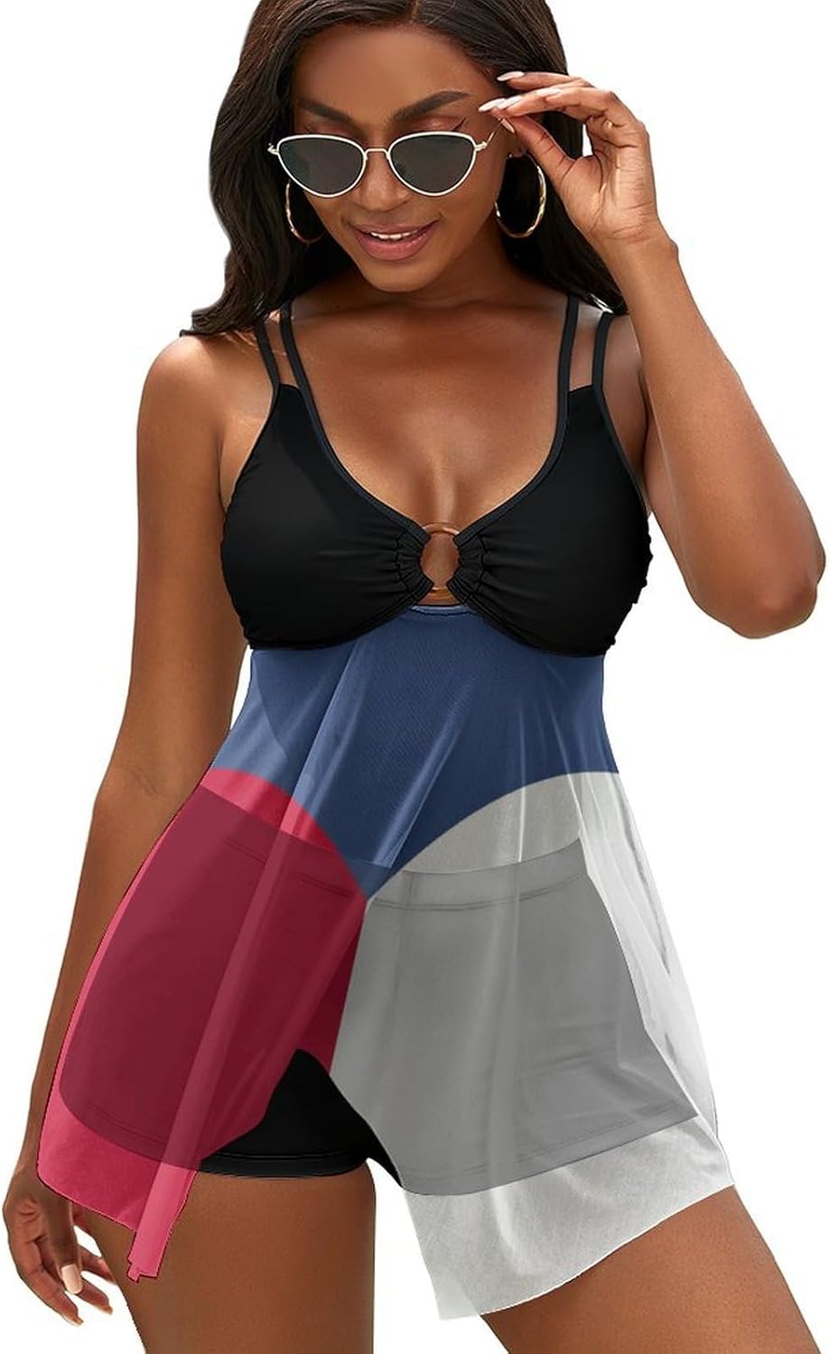 Women's 2 Piece Swimsuit European Union Flag Adjustable Strap Swimwear Summer Beach Bathing Suits for Womens