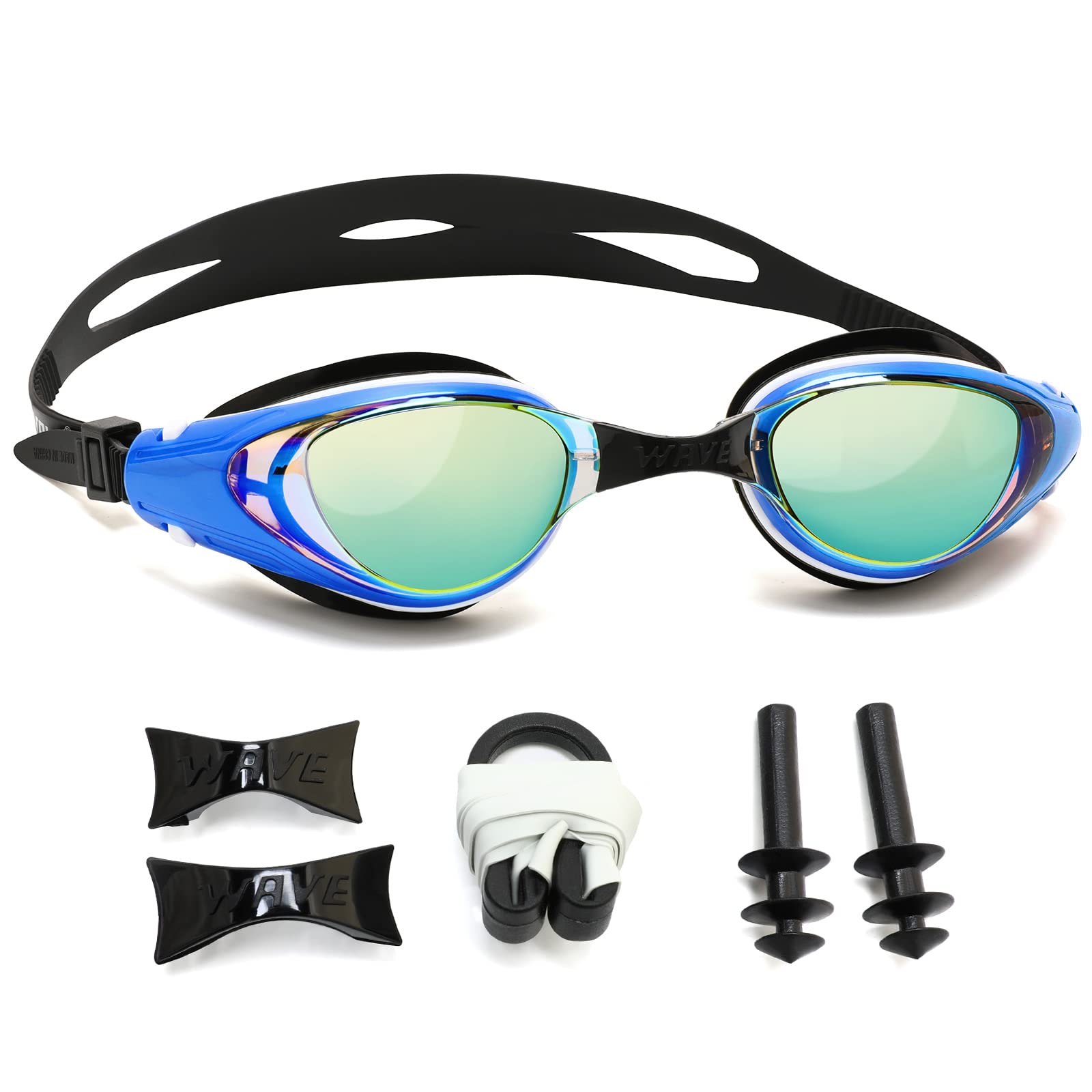 WAVE Occhialini da nuoto Miopi, No Leakage, Anti appannamento, Protezione UV Nearsighted Swimming Goggles