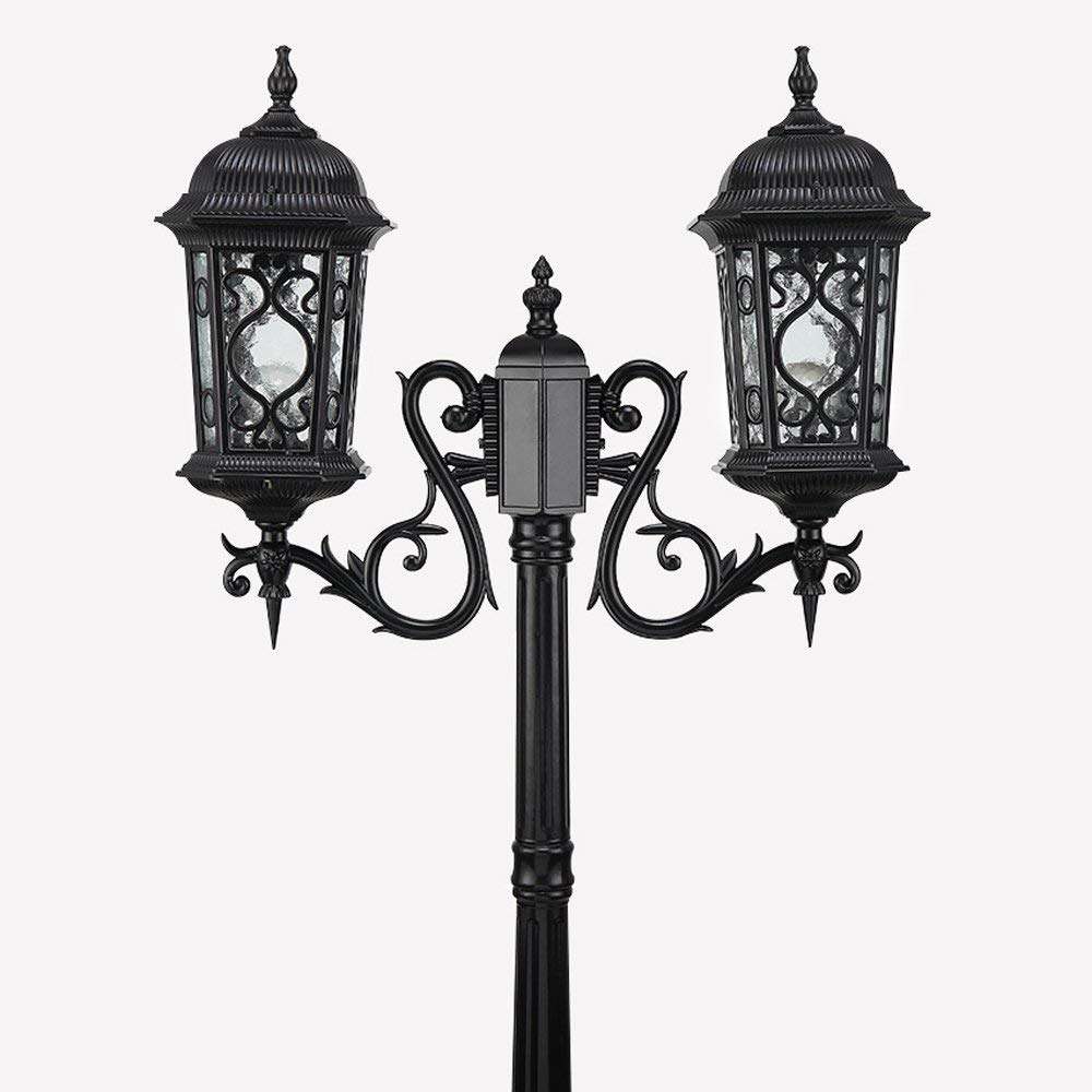 185 cm 2-światła zewnętrzne IP55 wodoodporna lampa uliczna słupek oświetleniowy dziedziniec willa oświetlenie drogowe oświetlenie krajobrazowe LED retro lampa ogrodowa la,