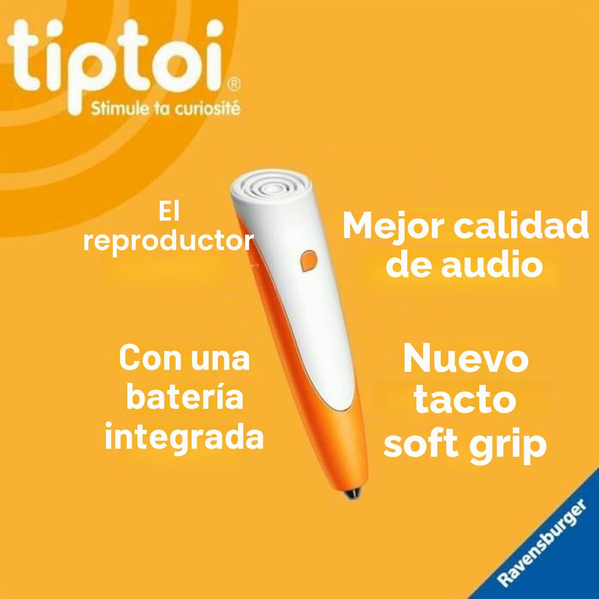 Set de iniciación Ravensburger tiptoi, Lector y Libro «La enciclopedia del pequeño Curioso», Juego Educativo Interactivo sin Pantalla, Aprendizaje Infantil, a Partir de 4 años, versión en francés