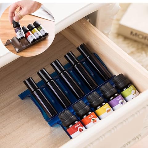 AGGICE Essential Oil Bottles Rack Massage Oil Bottle Holder Essential Oil Shelf Display Rack Ball Bottle Drawer Storage Rack 5 Pack Cover