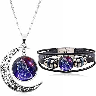 Zodiac Necklace Bracelet Gift for Men Moon Zodiac Pendant Necklace Gift for Men Zodiac Bracelet for Boy Zodiac Zodiac Necklace for Women